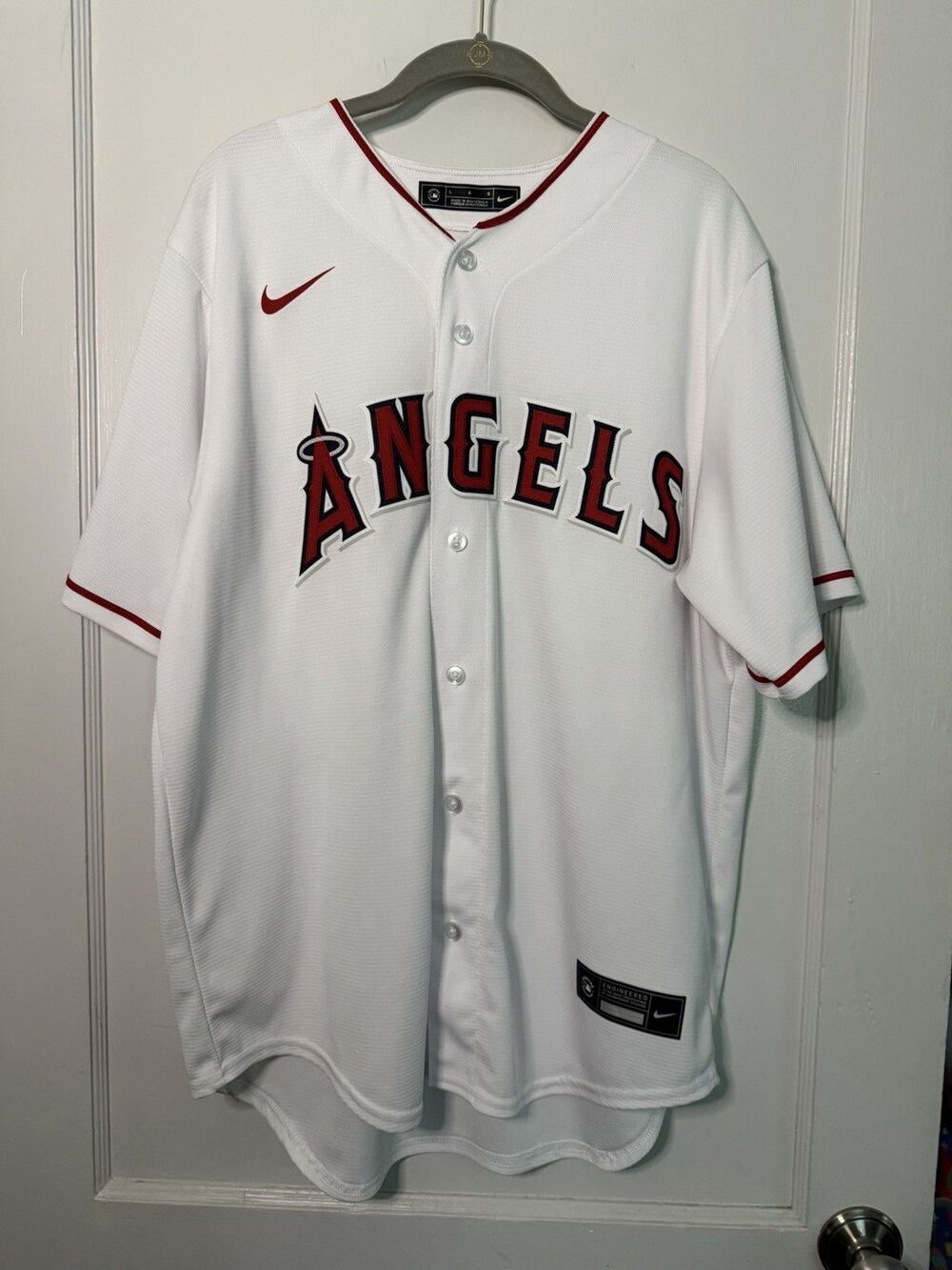 Nike Los Angeles Angels Home Replica Jersey White MLB Men's Large L Blank 2020